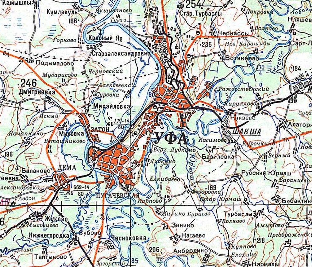 Уфа карта с улицами и домами подробно